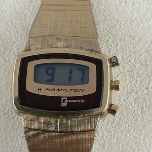 Hamilton LCD watch from the 1970's in 10K Rolled Gold.